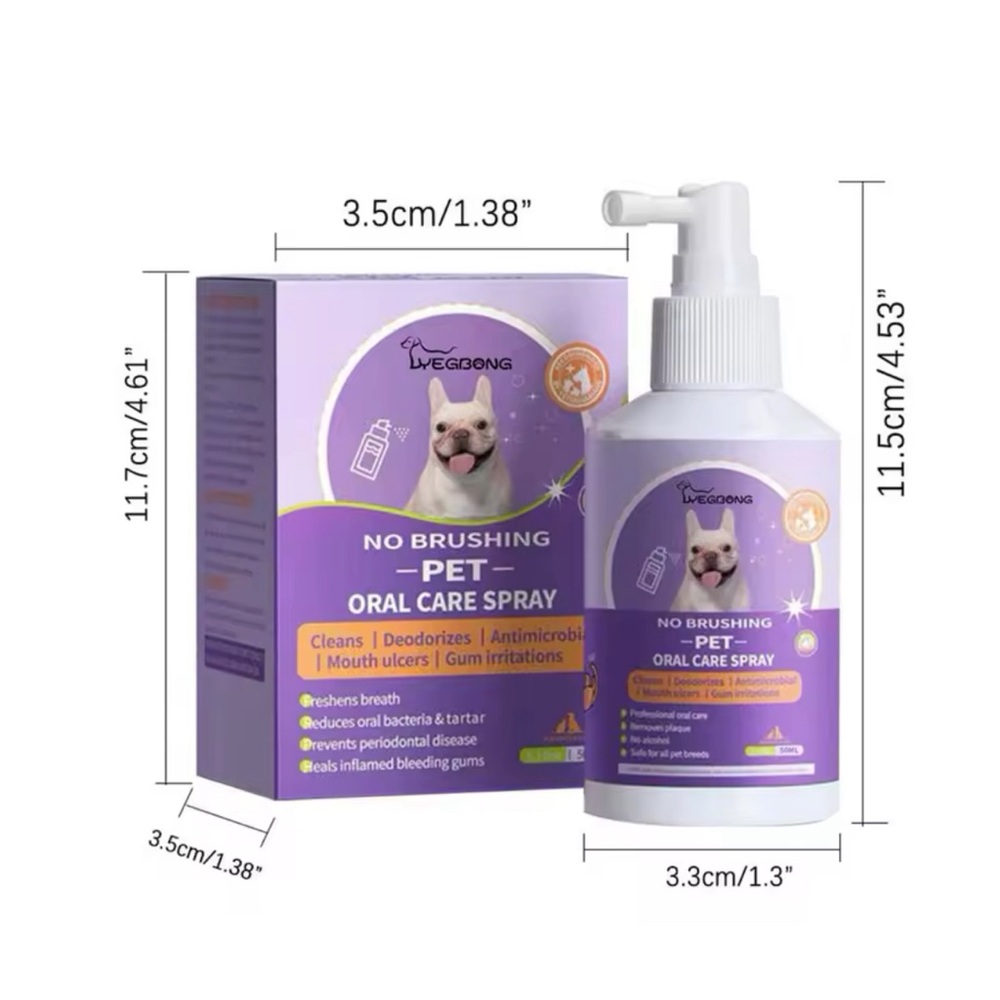 Portable Dog Oral Spray for Easy Dental Cleaning, Pet-Friendly and Easy to Use